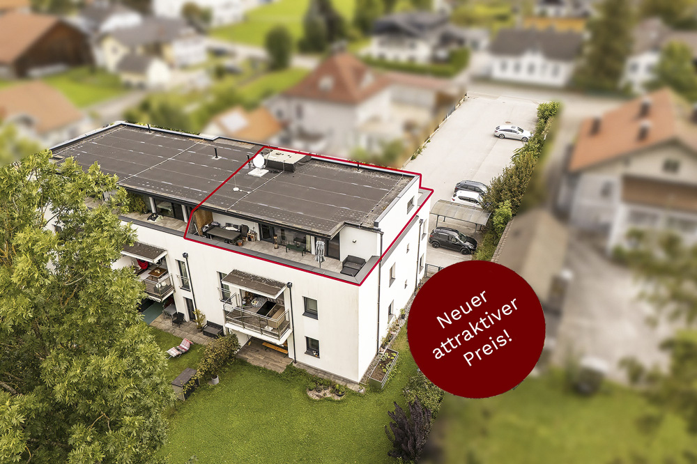 Munderfing - 2-Zimmer Wohnung in Ruhelage / Penthouse / 2 Terrassen / 2 KFZ-Freistellplätze.